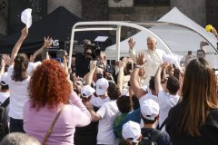 Pastoral visit by His Holiness Pope Leo XIV to Naples: he meets the public in Piazza del Plebiscito, Naples, 8 May 2026.