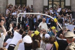 Pastoral visit by His Holiness Pope Leo XIV to Naples: he meets the public in Piazza del Plebiscito, Naples, 8 May 2026.